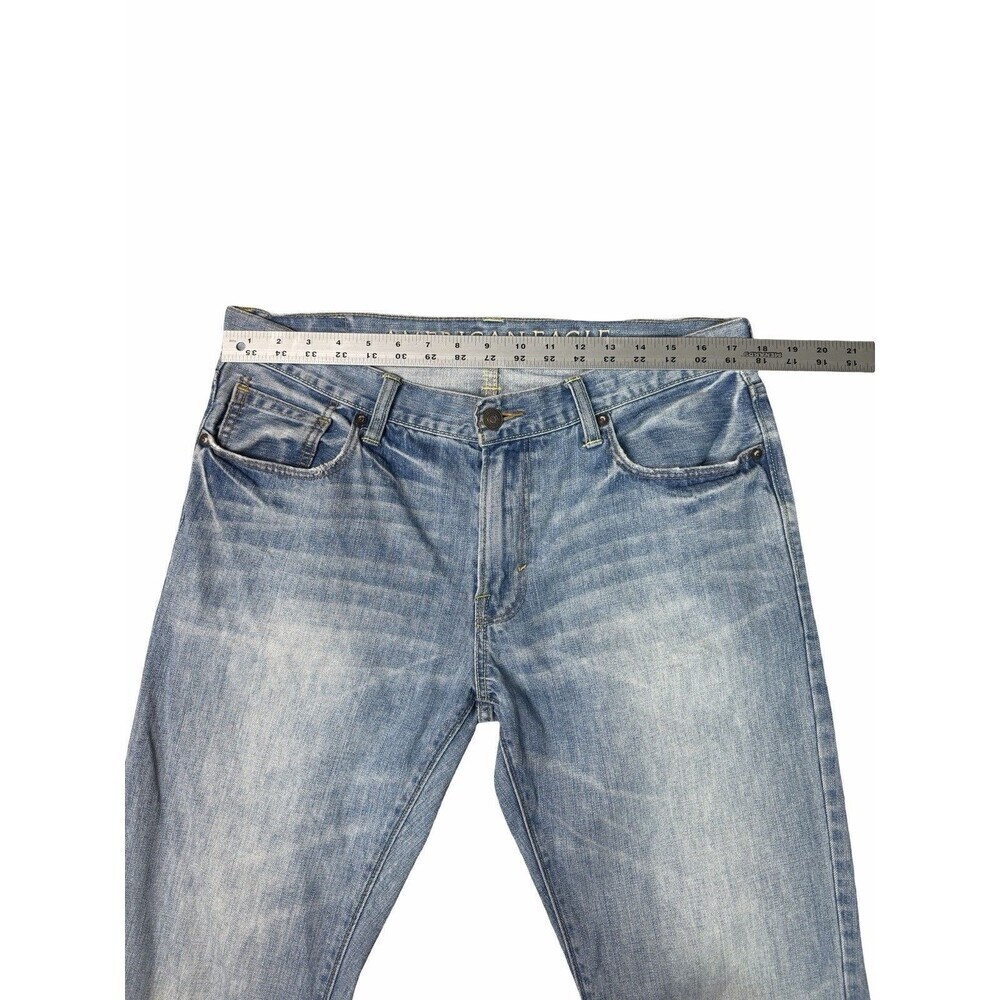 American Eagle Jeans Men's 33x34 (35x34) Original Straight Light Wash Y2K 2011 - Picture 6 of 13